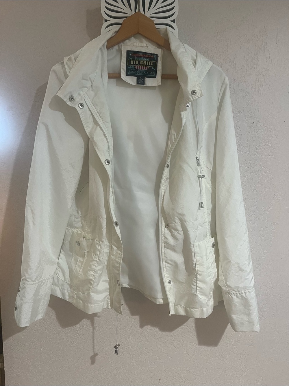 Big Chill white Hooded Utility Jacket